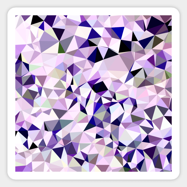 Blue Violet Abstract Low Polygon Background Sticker by retrovectors